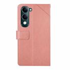 For vivo Y04 4G / Y29s 5G HT01 Y-shaped Pattern Flip Leather Phone Case(Pink) - 3
