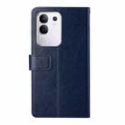 For vivo Y29 4G Global HT01 Y-shaped Pattern Flip Leather Phone Case(Blue) - 3
