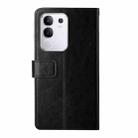 For vivo Y29 4G Global HT01 Y-shaped Pattern Flip Leather Phone Case(Black) - 3