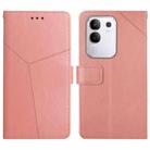 For vivo Y29 4G Global HT01 Y-shaped Pattern Flip Leather Phone Case(Pink) - 1