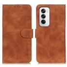 For OPPO Reno12 5G Global KHAZNEH Retro Texture Flip Leather Phone Case(Brown) - 1