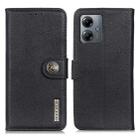 For Motorola Moto G14 4G KHAZNEH Cowhide Texture Flip Leather Phone Case(Black) - 1