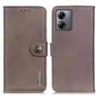 For Motorola Moto G14 4G KHAZNEH Cowhide Texture Flip Leather Phone Case(Khaki) - 1