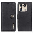 For Motorola Edge 50 Ultra KHAZNEH Cowhide Texture Flip Leather Phone Case(Black) - 1