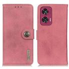 For Motorola Edge 50 Fusion KHAZNEH Cowhide Texture Flip Leather Phone Case(Pink) - 1