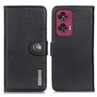 For Motorola Edge 50 Fusion KHAZNEH Cowhide Texture Flip Leather Phone Case(Black) - 1