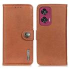 For Motorola Edge 50 Fusion KHAZNEH Cowhide Texture Flip Leather Phone Case(Brown) - 1