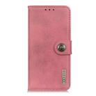 For Motorola Moto G64 5G KHAZNEH Cowhide Texture Flip Leather Phone Case(Pink) - 3