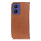 For Motorola Moto G85 KHAZNEH Cowhide Texture Flip Leather Phone Case(Brown) - 3