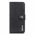 For Motorola Edge 50 KHAZNEH Cowhide Texture Flip Leather Phone Case(Black) - 3