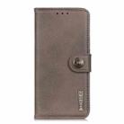 For Motorola Edge 50 KHAZNEH Cowhide Texture Flip Leather Phone Case(Khaki) - 3