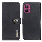 For Motorola Moto G55 5G KHAZNEH Cowhide Texture Flip Leather Phone Case(Black) - 1