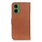 For Motorola Moto G35 5G KHAZNEH Cowhide Texture Flip Leather Phone Case(Brown) - 3