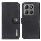 For Motorola Moto G15 4G / G05 KHAZNEH Cowhide Texture Flip Leather Phone Case(Black) - 1