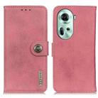 For OPPO Reno11 5G Global KHAZNEH Cowhide Texture Flip Leather Phone Case(Pink) - 1