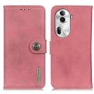 For OPPO Reno11 Pro 5G Global KHAZNEH Cowhide Texture Flip Leather Phone Case(Pink) - 1