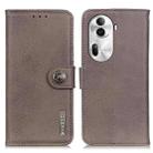 For OPPO Reno11 Pro 5G Global KHAZNEH Cowhide Texture Flip Leather Phone Case(Khaki) - 1