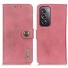 For OPPO Reno12 Pro 5G Global KHAZNEH Cowhide Texture Flip Leather Phone Case(Pink) - 1