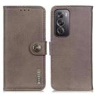 For OPPO Reno12 Pro 5G Global KHAZNEH Cowhide Texture Flip Leather Phone Case(Khaki) - 1