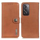 For OPPO Reno12 Pro 5G Global KHAZNEH Cowhide Texture Flip Leather Phone Case(Brown) - 1