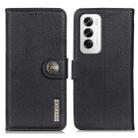 For OPPO Reno12 5G Global KHAZNEH Cowhide Texture Flip Leather Phone Case(Black) - 1