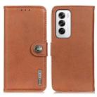 For OPPO Reno12 5G Global KHAZNEH Cowhide Texture Flip Leather Phone Case(Brown) - 1