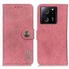 For Xiaomi 13T 5G / Redmi K60 Ultra 5G KHAZNEH Cowhide Texture Flip Leather Phone Case(Pink) - 1