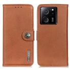 For Xiaomi 13T 5G / Redmi K60 Ultra 5G KHAZNEH Cowhide Texture Flip Leather Phone Case(Brown) - 1