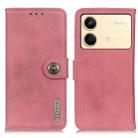 For Xiaomi Redmi Note 13R Pro KHAZNEH Cowhide Texture Flip Leather Phone Case(Pink) - 1