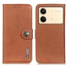 For Xiaomi Redmi Note 13R Pro KHAZNEH Cowhide Texture Flip Leather Phone Case(Brown) - 1