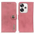 For Xiaomi Poco F6 / Redmi Turbo 3 KHAZNEH Cowhide Texture Flip Leather Phone Case(Pink) - 1