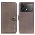 For Xiaomi Redmi K70 5G / K70 Pro 5G KHAZNEH Cowhide Texture Flip Leather Phone Case(Khaki) - 1