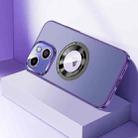 For iPhone 14 Plus CD Texture MagSafe Magnetic Phone Case(Dark Purple) - 1