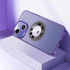 For iPhone 14 CD Texture MagSafe Magnetic Phone Case(Dark Purple) - 1
