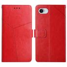For iPhone SE 2024 HT01 Y-shaped Pattern Flip Leather Phone Case(Red) - 1