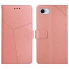 For iPhone SE 2024 HT01 Y-shaped Pattern Flip Leather Phone Case(Pink) - 1