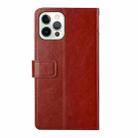 For iPhone 16 Pro Max HT01 Y-shaped Pattern Flip Leather Phone Case(Brown) - 3