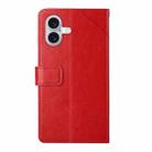 For iPhone 16 Plus HT01 Y-shaped Pattern Flip Leather Phone Case(Red) - 3