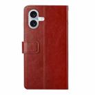 For iPhone 16 Plus HT01 Y-shaped Pattern Flip Leather Phone Case(Brown) - 3