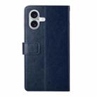 For iPhone 16 Plus HT01 Y-shaped Pattern Flip Leather Phone Case(Blue) - 3