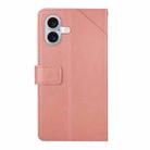 For iPhone 16 Plus HT01 Y-shaped Pattern Flip Leather Phone Case(Pink) - 3