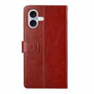 For iPhone 17 HT01 Y-shaped Pattern Flip Leather Phone Case(Brown) - 3