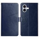 For iPhone 17 HT01 Y-shaped Pattern Flip Leather Phone Case(Blue) - 1