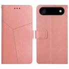 For iPhone 17 Air HT01 Y-shaped Pattern Flip Leather Phone Case(Pink) - 1