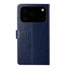 For iPhone 17 Pro Max HT01 Y-shaped Pattern Flip Leather Phone Case(Blue) - 3