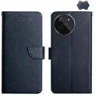For Realme 11 4G Global Genuine Leather Fingerprint-proof Flip Phone Case(Blue) - 1