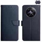 For Realme 12 5G Global Genuine Leather Fingerprint-proof Flip Phone Case(Blue) - 1