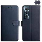 For Realme C65 4G Genuine Leather Fingerprint-proof Flip Phone Case(Blue) - 1