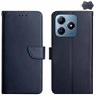 For Realme C63 4G Global/ C61 Genuine Leather Fingerprint-proof Flip Phone Case(Blue) - 1
