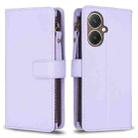 For vivo Y27 4G 9 Card Slots Zipper Wallet Leather Flip Phone Case(Light Purple) - 1